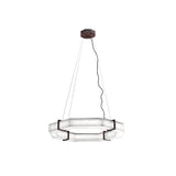 The Vireon LED Small Alabaster Chandelier – Bronze & Soft White features a hexagonal frosted glass ring and bronze mount, offering a modern geometric look perfect for contemporary spaces.