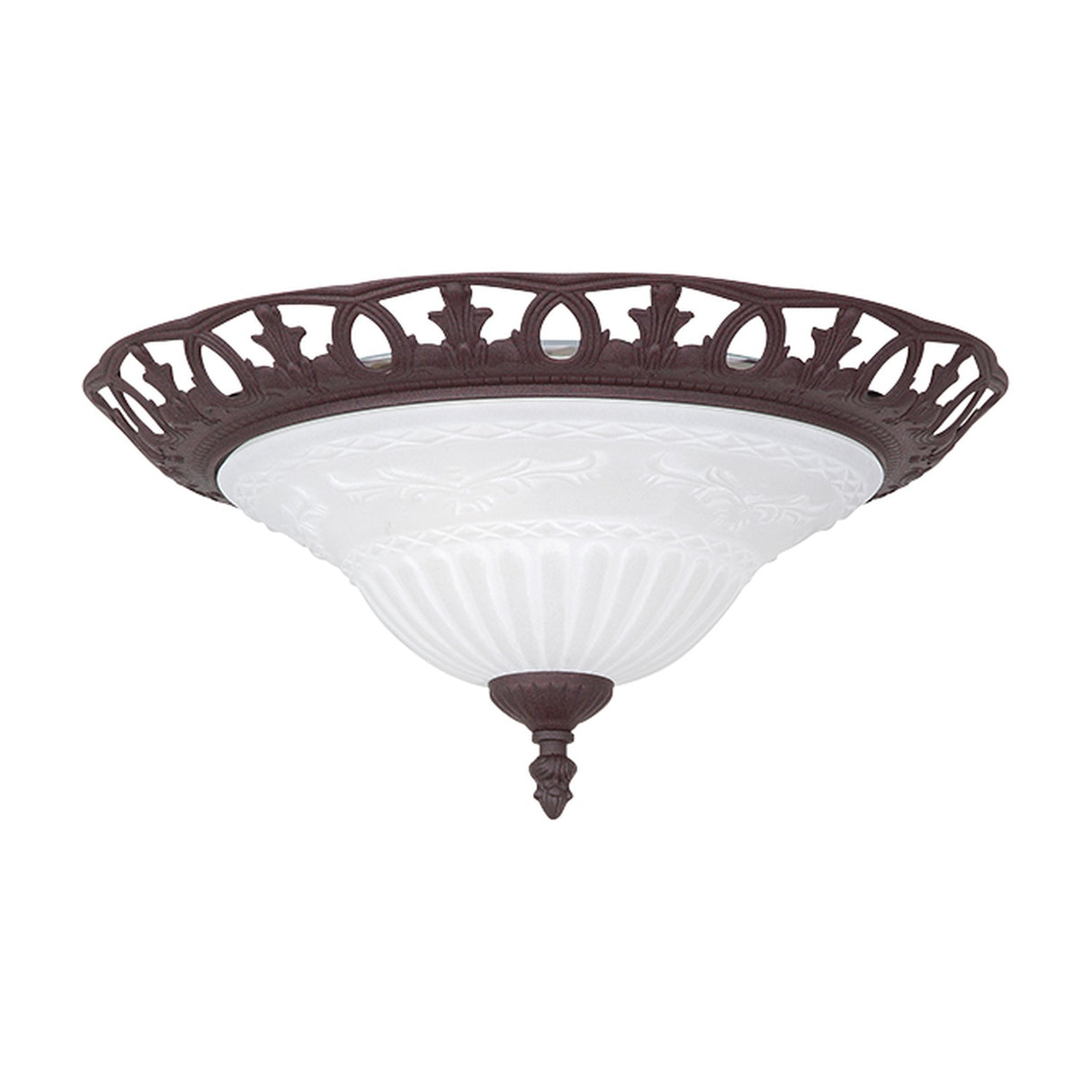 Rustica 2 Light Glass Ceiling Light – Rust
