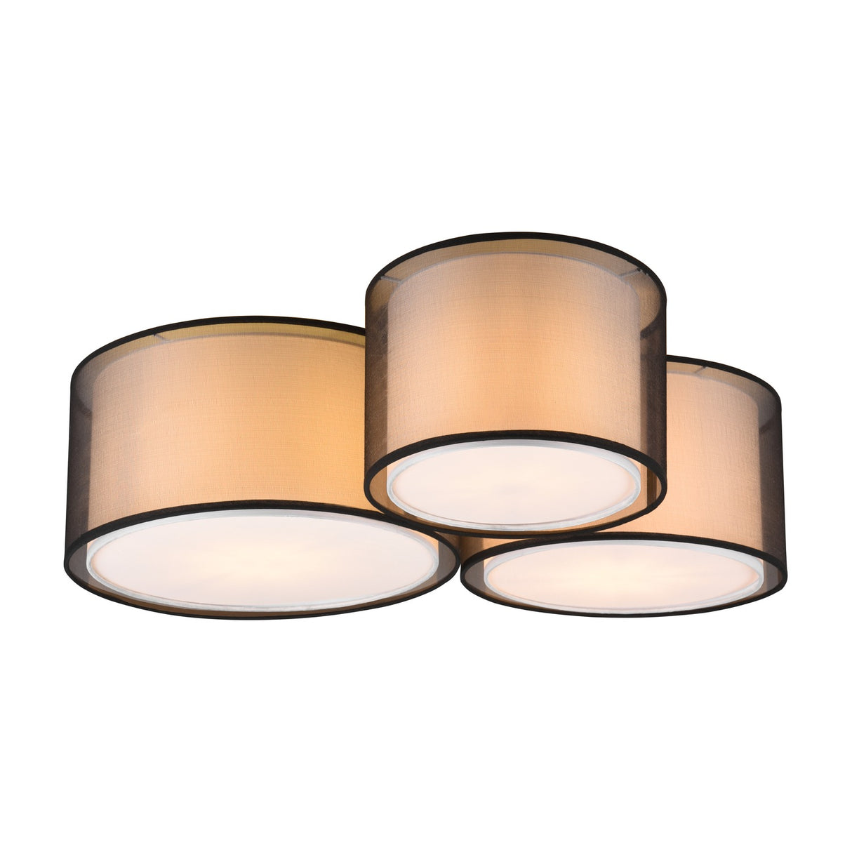 Burton 3 Light Round Ceiling Light – Matt Black