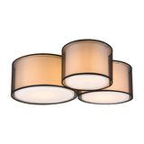 Burton 3 Light Round Ceiling Light – Matt Black