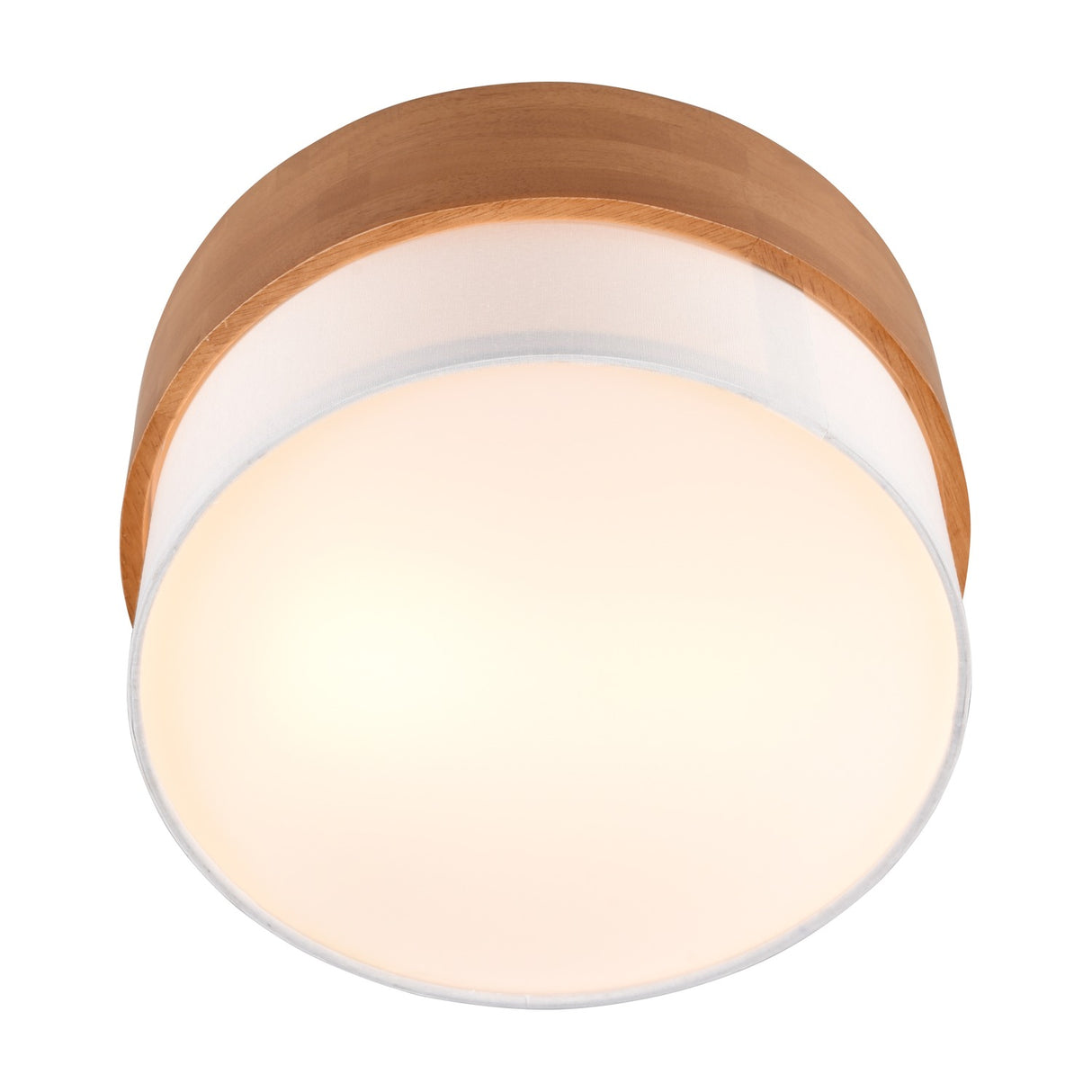 Seasons 2 Light Round White Ceiling Light – Satin Nickel