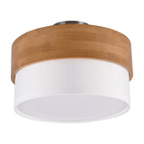 Seasons 2 Light Round White Ceiling Light – Satin Nickel
