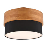 Seasons 2 Light Round Black Ceiling Light – Satin Nickel
