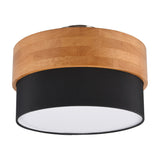 Seasons 2 Light Round Black Ceiling Light – Satin Nickel