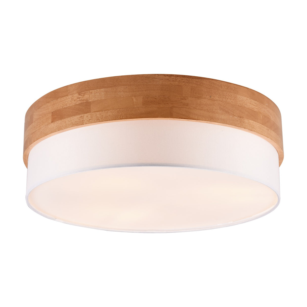Seasons 3 Light Round White Ceiling Light – Satin Nickel