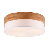 Seasons 3 Light Round White Ceiling Light – Satin Nickel