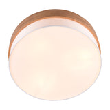 Seasons 3 Light Round White Ceiling Light – Satin Nickel