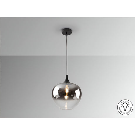 Opaz Large 1 Light Pendant - Smoked Black