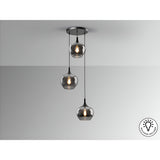 Opaz 3 Light Cluster Pendant - Smoked Black