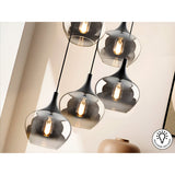Opaz 5 Light Cluster Pendant - Smoked Black