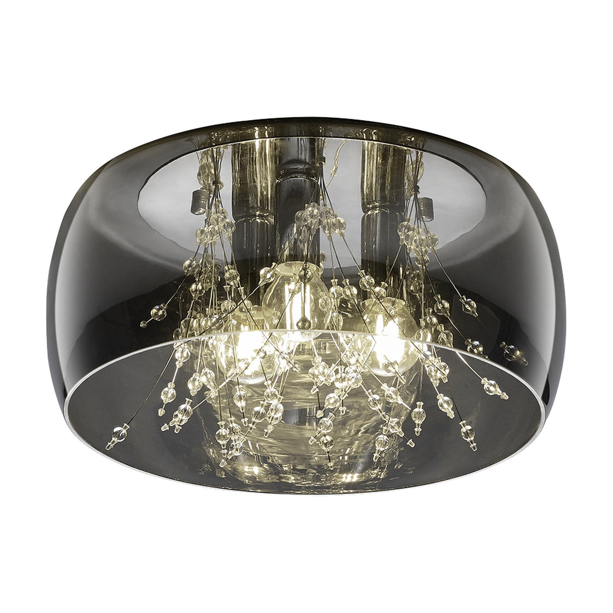Crystel 3 Light Glass Ceiling Light – Chrome