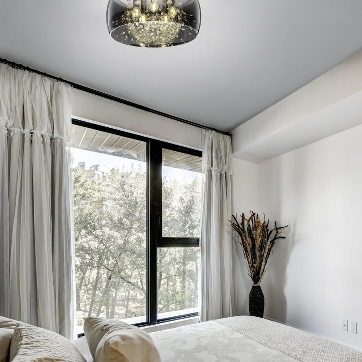 Crystel Glass Ceiling Light – Chrome