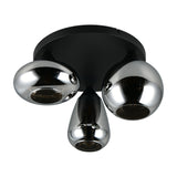 Lumina 3 Light Glass Ceiling Light – Matt Black