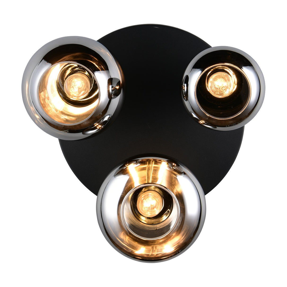 Lumina 3 Light Glass Ceiling Light – Matt Black