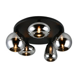 Lumina 5 Light Glass Ceiling Light – Matt Black