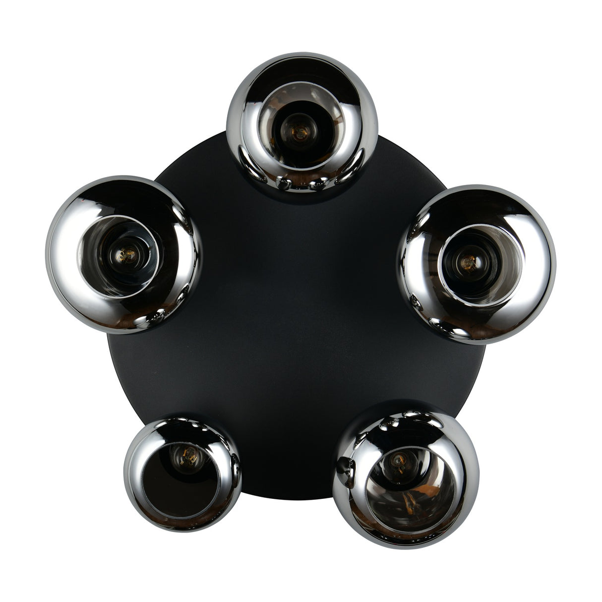 Lumina 5 Light Glass Ceiling Light – Matt Black