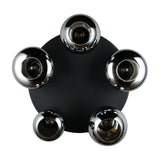 Lumina 5 Light Glass Ceiling Light – Matt Black