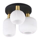 Diva 3 Light Glass Ceiling Light – Satin Brass