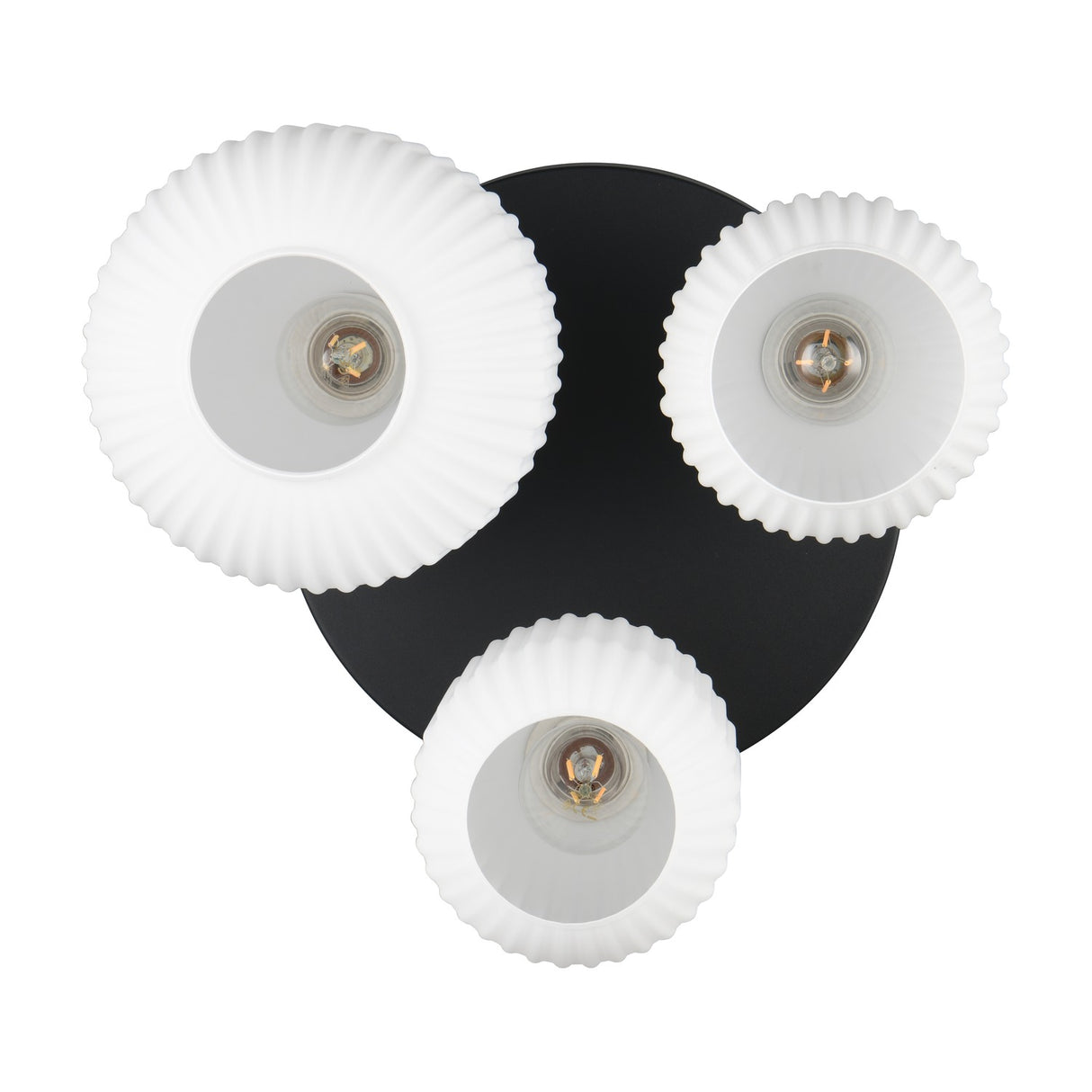 Diva 3 Light Glass Ceiling Light – Satin Brass