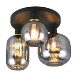 Diva 3 Light Glass Ceiling Light – Black & Gold