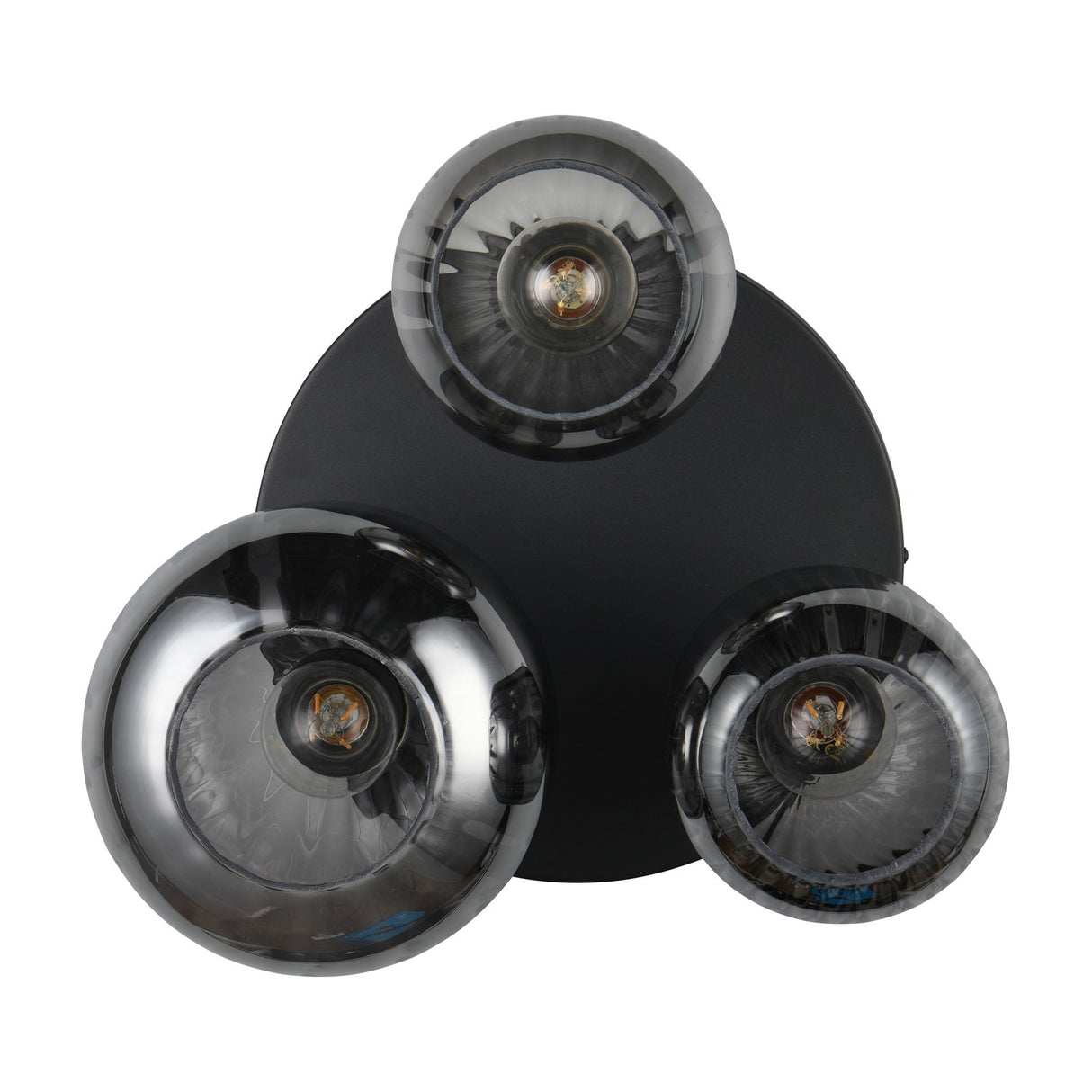 Diva 3 Light Glass Ceiling Light – Black & Gold