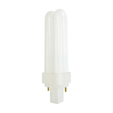 Bona-D/E G24q 26W compact fluorescent bulb with twin-tube opal white body and four-pin base, non-dimmable cool white, shown on a plain white background.