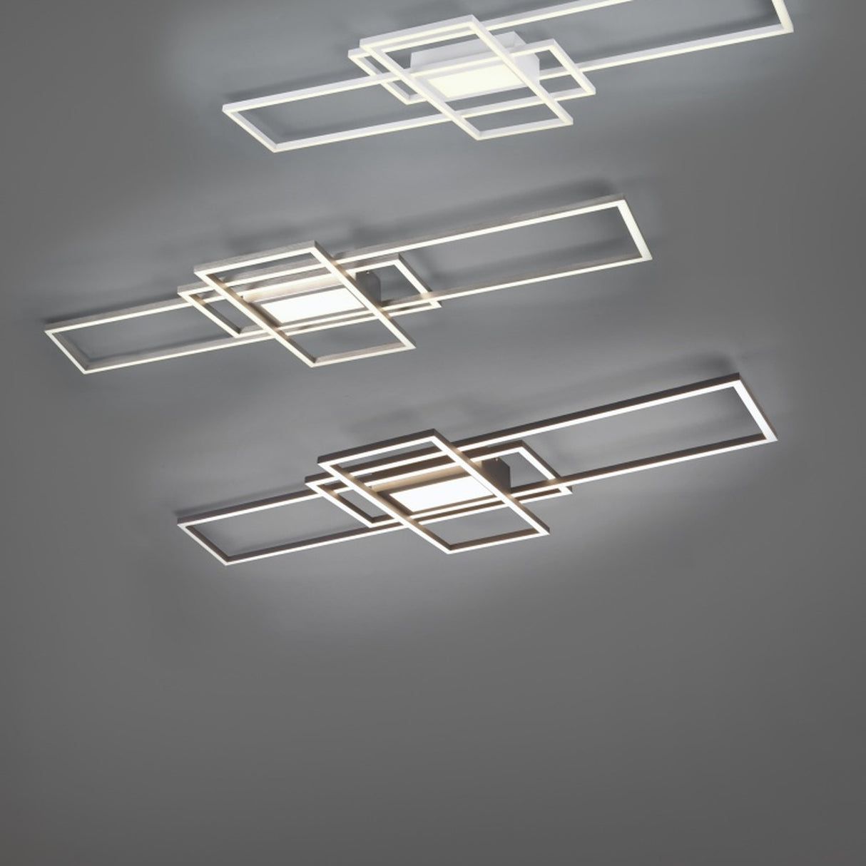 Irvine 3 Light LED Square Ceiling Light – Satin Nickel