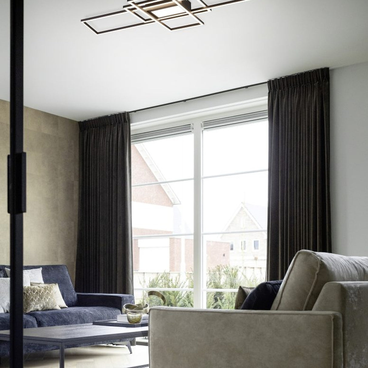 Irvine 3 Light LED Square Ceiling Light – Anthracite