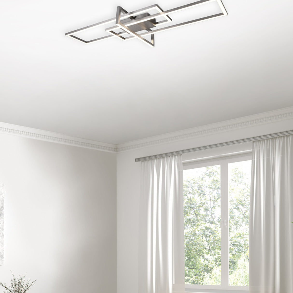 Salinas 3 Light 100cm LED Chandelier – Satin Nickel