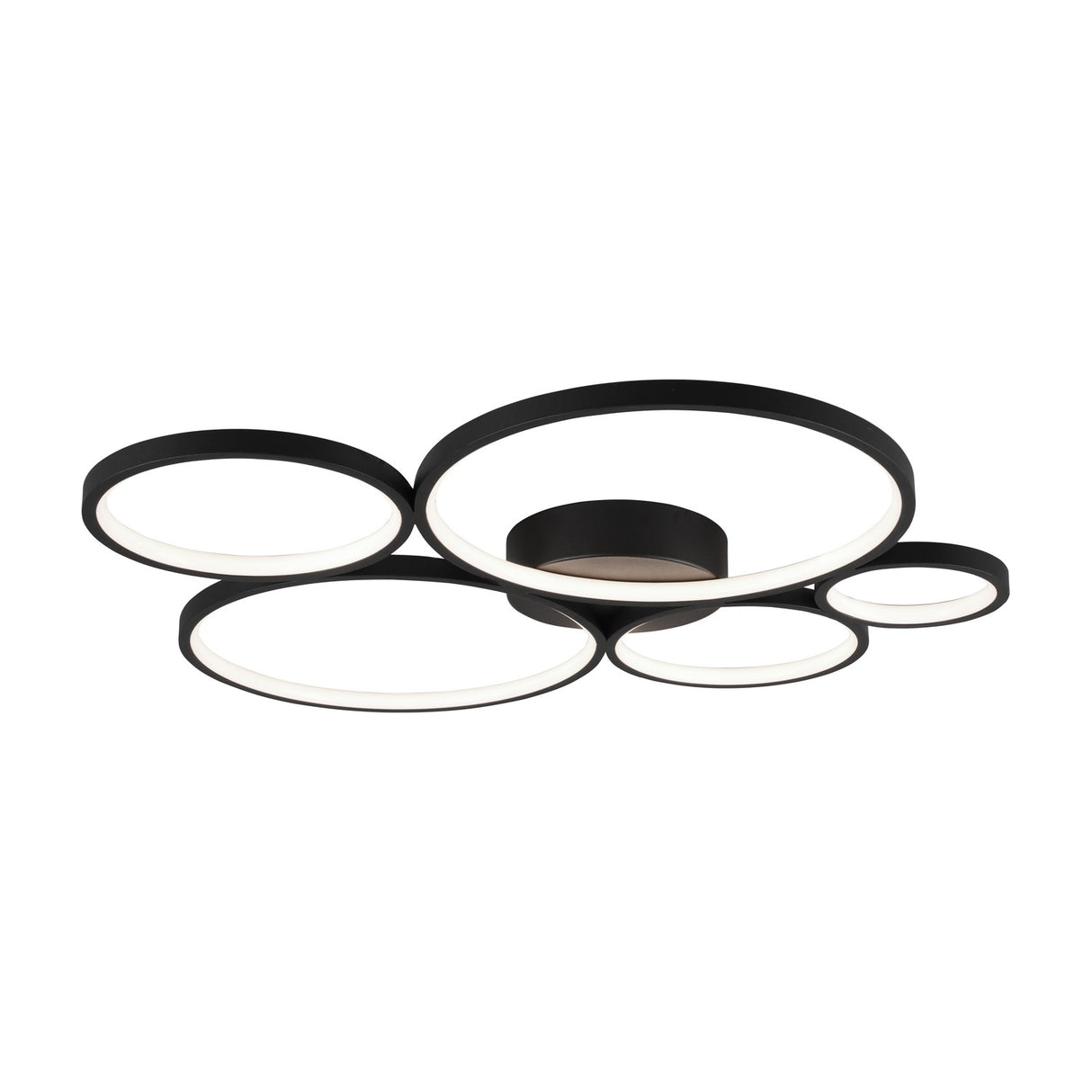 Rondo 5 Light LED Ring Chandelier – Matt Black