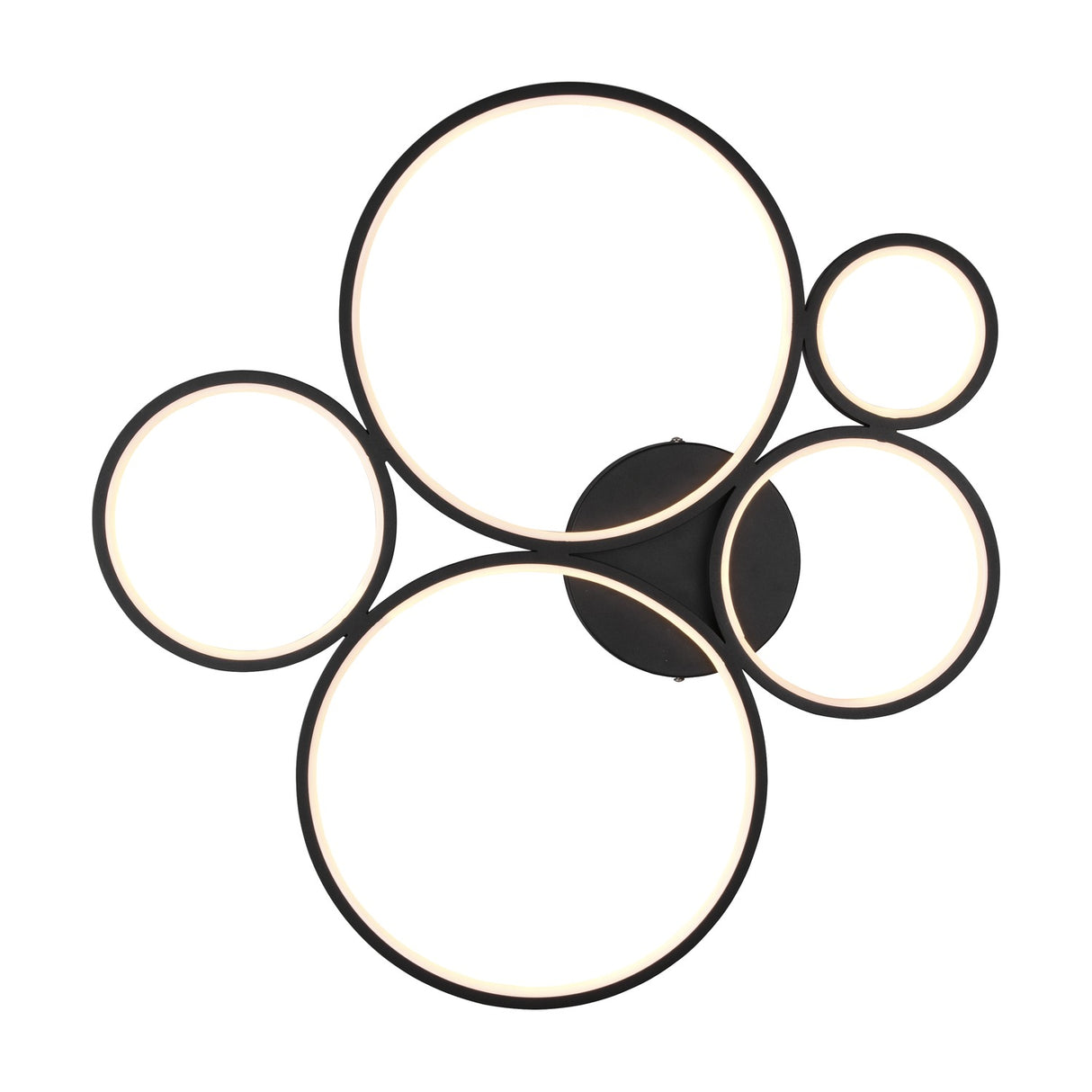 Rondo 5 Light LED Ring Chandelier – Matt Black