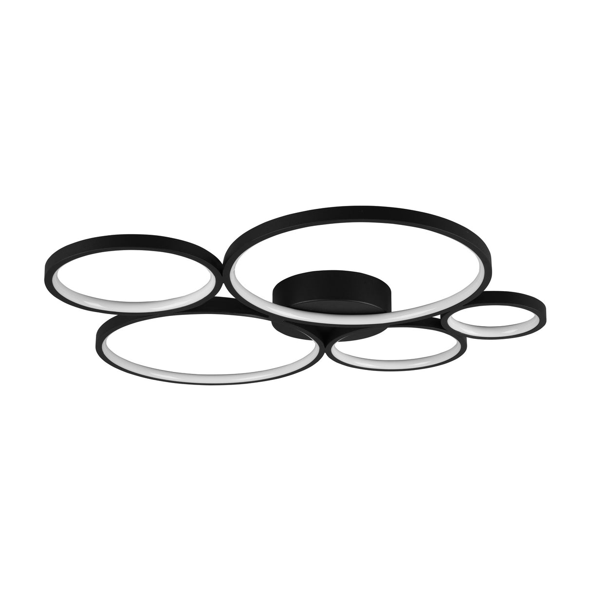 Rondo 5 Light LED Ring Chandelier – Matt Black