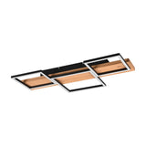 Harper 65cm LED Wooden Ceiling Light – Matt Black