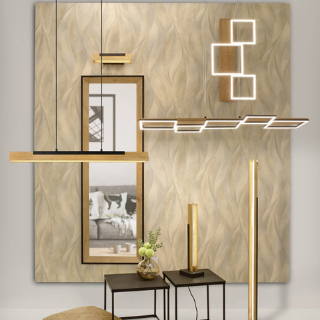 Harper 115cm LED Wooden Ceiling Light – Matt Black