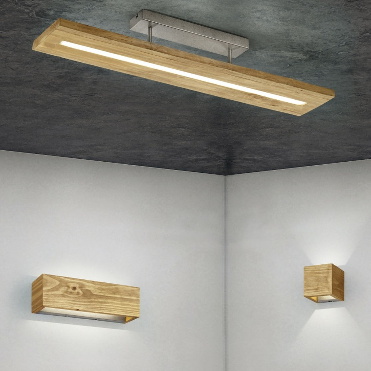 Brad LED Linear Ceiling Light – Wood