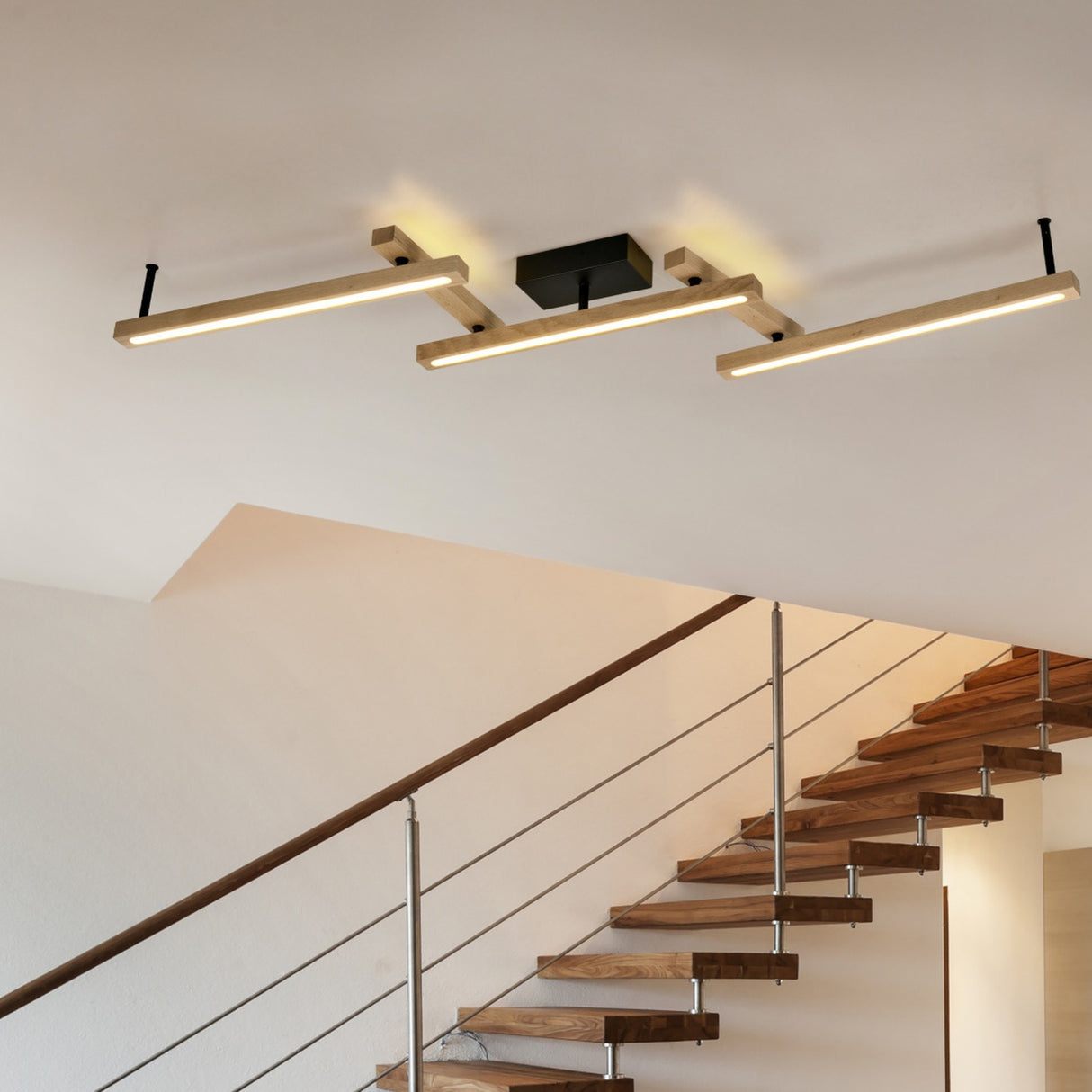 Bellari 3 Light LED Up Down Linear Ceiling Light – Wood