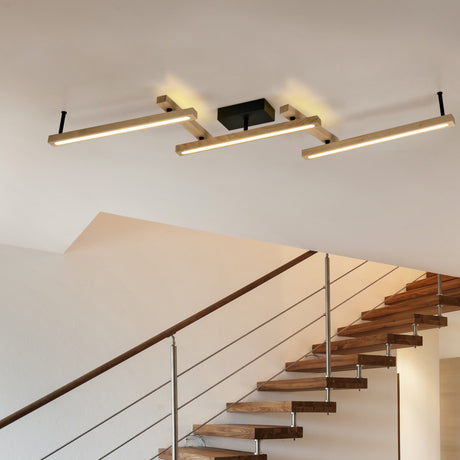 Bellari 3 Light LED Up Down Linear Ceiling Light – Wood