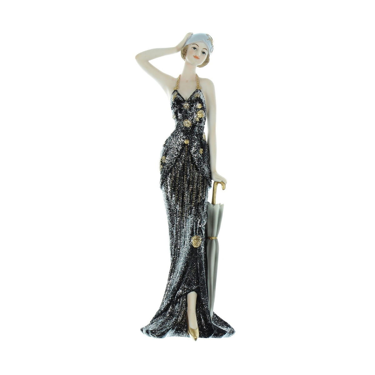 Broadway Belles Rose Dress Lady Resin Figurine 32cm - Black