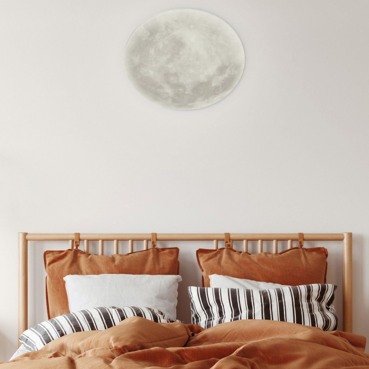 Lunar LED Remote Control Glass Round Ceiling Light – White