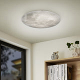 Lunar LED Remote Control Glass Round Ceiling Light – White