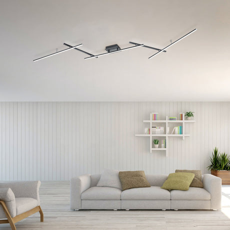 Arvin 6 Light LED Linear Ceiling Light – Matt Black