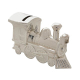 Steam Train Silverplated Money Box with Coin Slot - Silver