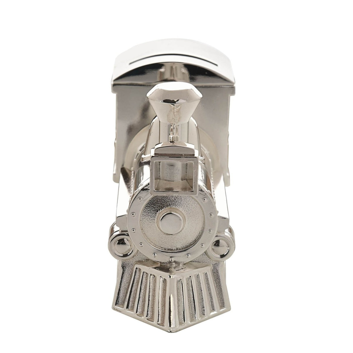 Steam Train Silverplated Money Box with Coin Slot - Silver
