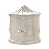 Embossed Carousel Silverplated Metal Money Box - Silver