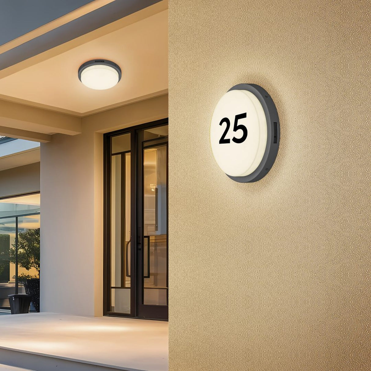 Bermejo LED Glass PIR Ceiling Light – Anthracite