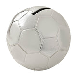 Silverplated Football Money Box with Textured Panels - Silver