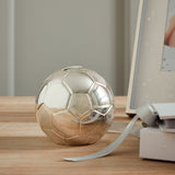 Silverplated Football Money Box with Textured Panels - Silver
