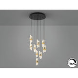 Iliada 9 Light Dimmable LED Cluster Pendant 63W 3000K - Gold/Transparent