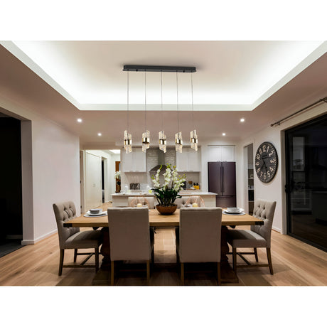 Iliada 5 Light Dimmable LED Bar Pendant 35W 3000K - Gold