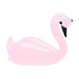 Miniature Swan Glass Figurine with Black Beak - Pink